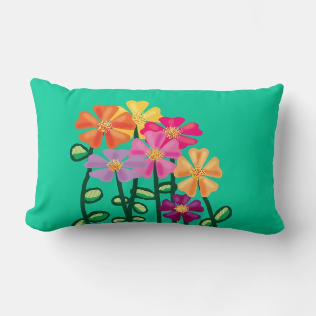 Garden Flowers Lumbar Cushion (Front)