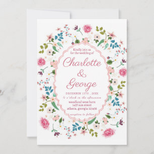 Garden Flowers party Wedding Invitation