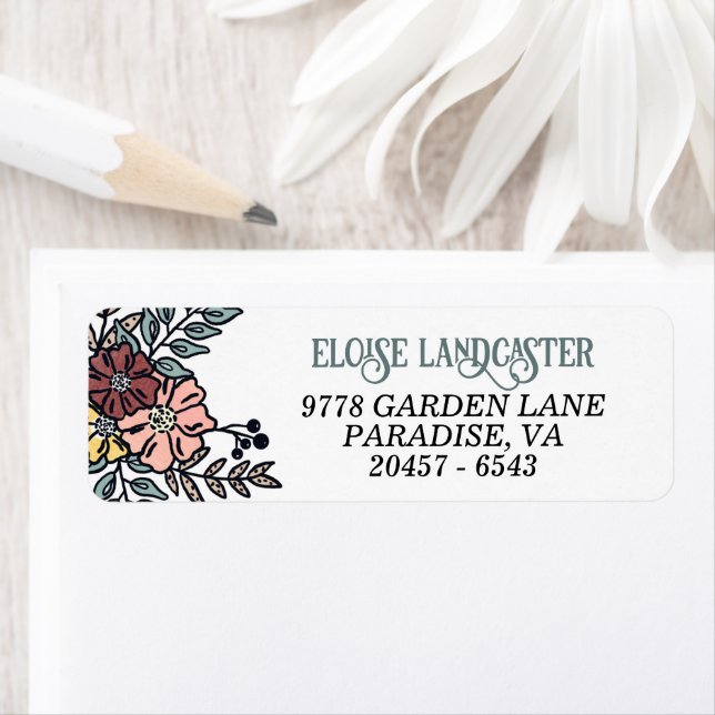 Garden Flowers Return Address Label (Insitu)