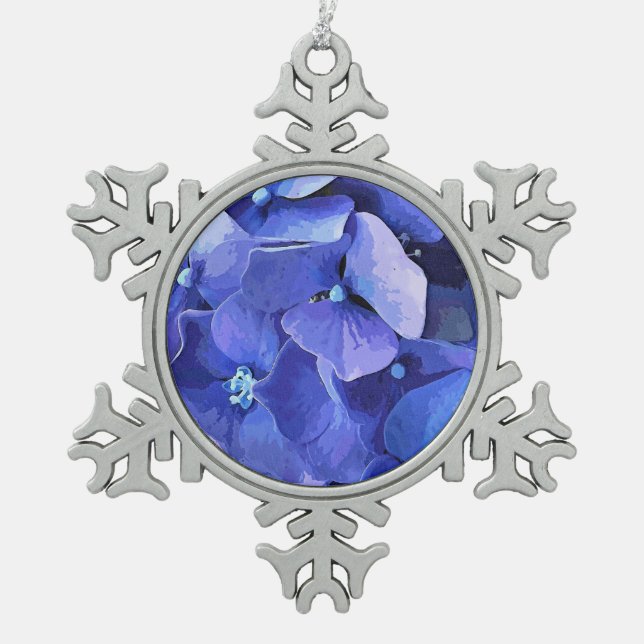 GARDEN FLOWERS SNOWFLAKE PEWTER CHRISTMAS ORNAMENT (Front)