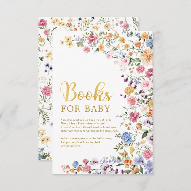 Garden Flowers Spring Wildflower Books for Baby Enclosure Card (Front/Back)