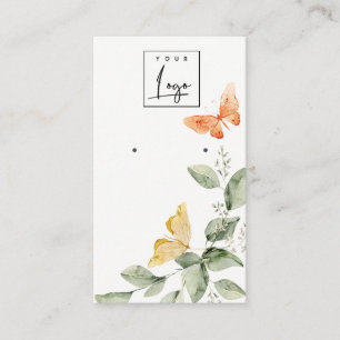 Garden Foliage Butterfly Logo Stud Earring Display Business Card