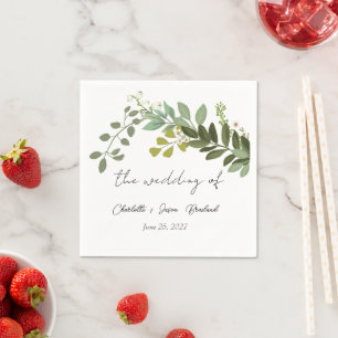 Garden Foliage Greenery Vines Wedding Party Napkin