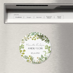 Garden Foliage Greenery Wreath Wedding Party Magnet