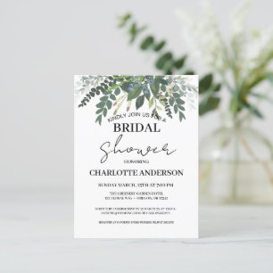 Garden Foliage Nature Greenery Bridal Shower Postcard