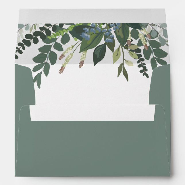 Garden Foliage Nature Greenery Wedding  Envelope (Back (Bottom))