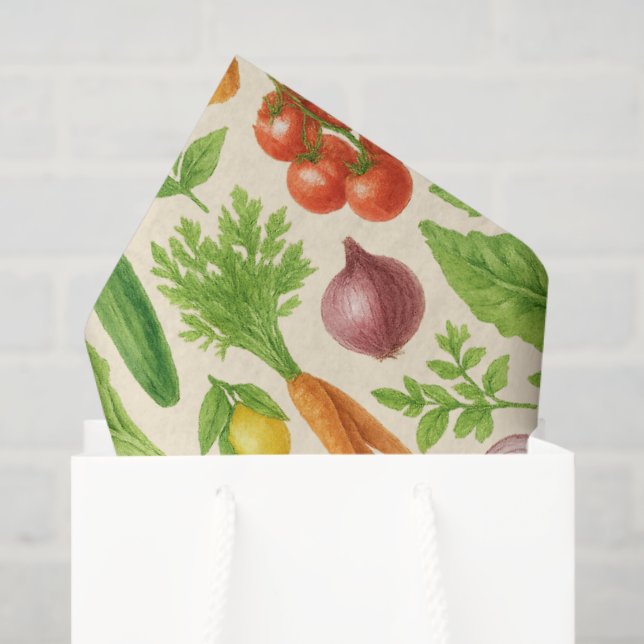 Garden-Fresh Veggies Tissue Gift Wrapping Paper (Gift Bag)