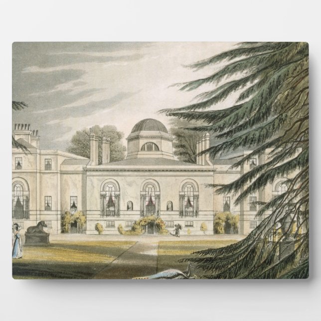 Garden front of Chiswick House (colour engraving) Plaque (Front)