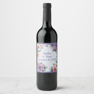 Garden Gala Watercolor Wine Label