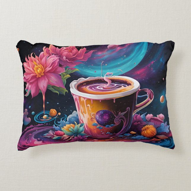 Garden Galaxy Coffee Decorative Cushion (Front)