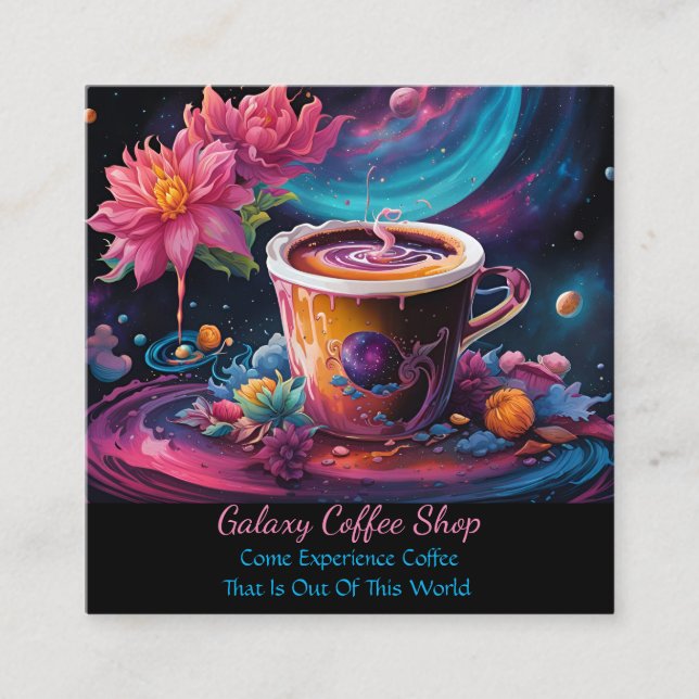 Garden Galaxy Coffee Square Business Card (Front)