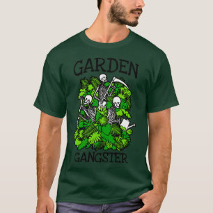 Garden Gangster Funny Gardening Skeleton Goth Gard T-Shirt