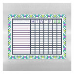 Garden Gardening Growing Weekly Tracker Planner Magnetic Dry Erase Sheet<br><div class="desc">Garden Gardening Growing Weekly Tracker Planner for adults and children. A tickbox checklist magnetic dry erase sheet for people who love to grow their own vegetables and fruit. In bold, nature colours of green, blue, and purple. Change the text to your own to-do or got done list. With spaces in...</div>
