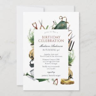 Garden Gardening Tools Birthday Invitation