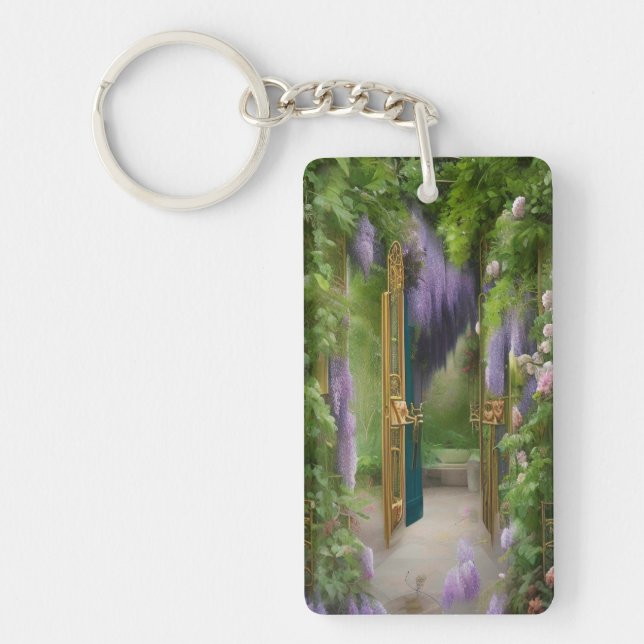 Garden Gate and Wisteria Key Ring (Front)