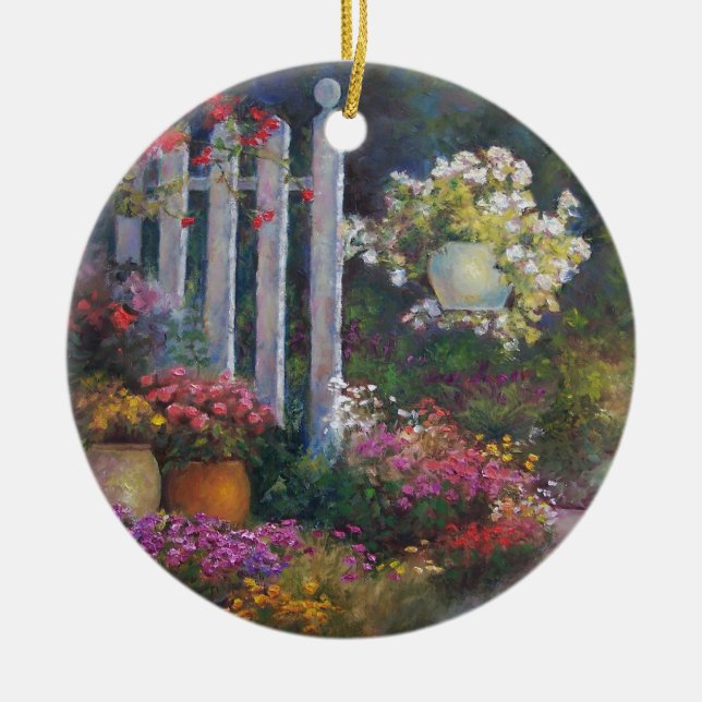 Garden Gate Ceramic Tree Decoration (Front)