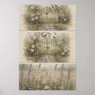 Garden Gate Cottagecore Art Print