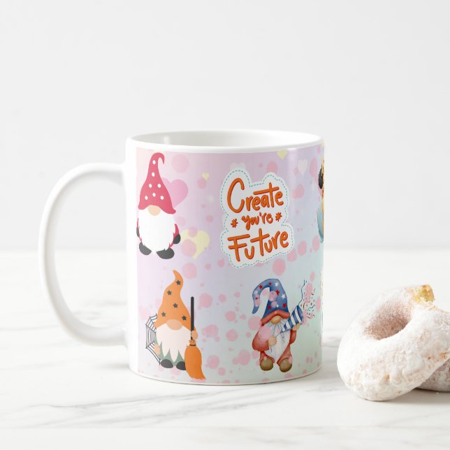 garden Genome, for Gnome Lovers, Coffee Mug (With Donut)