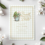 Garden Gingham Sage Gold Bridal Shower Brunch Invitation<br><div class="desc">Garden Gingham Sage Gold Bridal Shower Brunch Invitation - available in instant download.</div>