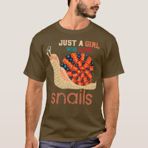 Garden Girl Animal Gift Slug Vintage Snail  T-Shirt