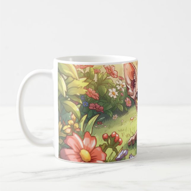 “Garden Glow Sphynx" Cute Manga Sphynx Coffee Mug (Left)
