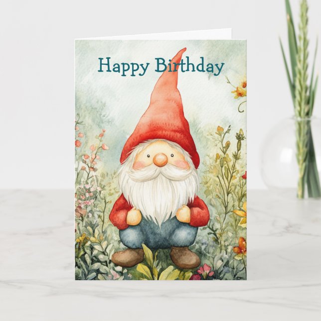 Garden Gnome Birthday Card (Front)