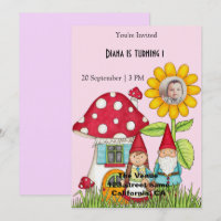 Garden Gnome Birthday Invitation