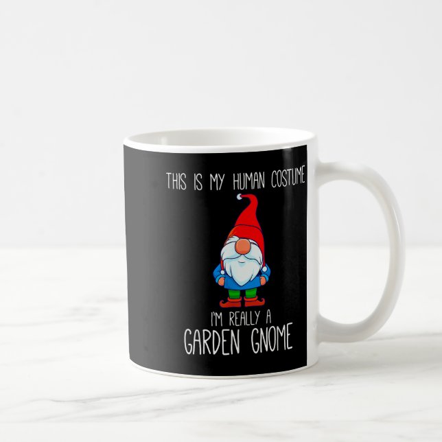 Garden Gnome Costume, Halloween, This Is My Human  Coffee Mug (Right)
