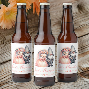 Garden Gnome  Fairytale Rustic Wedding Beer Bottle Label