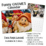 Garden Gnome Fun Photo -  Calendar<br><div class="desc">This unique Calendar - 2026 - Garden Gnome Fun Photo - is a nice gift for anyone who loves Gnomes. This little,  friendly Gnomes express positive Vibes</div>