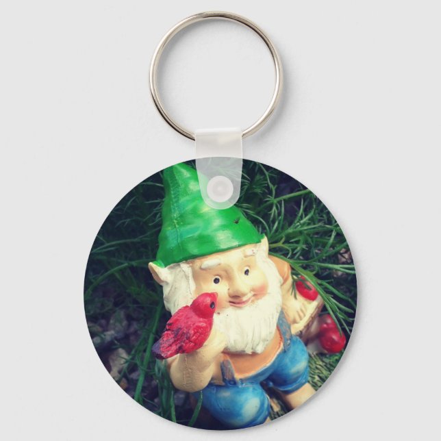 Garden Gnome in my Chamomile#inmygarden Key Ring (Front)