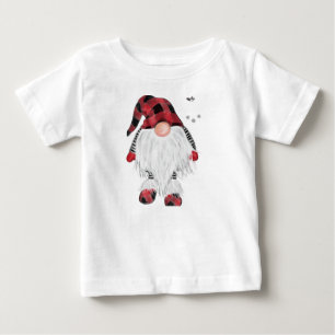 Garden Gnome Merry Christmas Red Buffalo Plaid Paj Baby T-Shirt