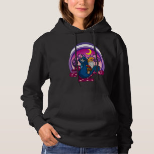 Garden Gnome Pastel Cat Riding Outdoor Gnomes Adve Hoodie