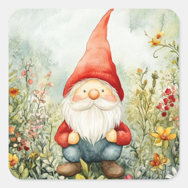 Garden Gnome Square Sticker (Front)