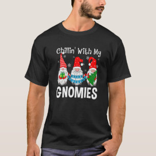 Garden Gnome Xmas Chillin With My Gnomies  Santa H T-Shirt