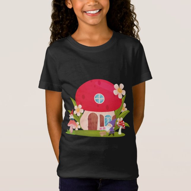 Garden Gnomes and Mushroom House T-Shirt (Front)
