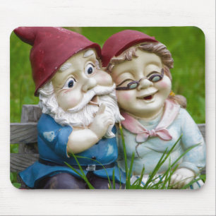 Garden Gnomes Couple Mouse Pad