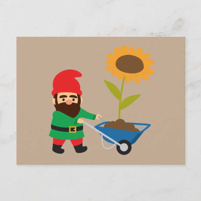 Garden Gnomes cute and colourful Postcard (Front)