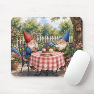 Garden Gnomes Eating Cupcakes Mouse Pad