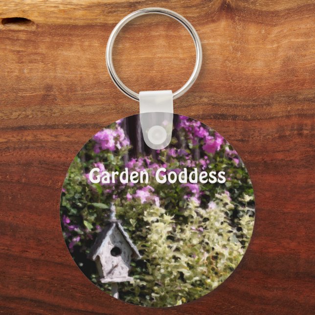 Garden Goddess Flower Garden Cute  Key Ring (Front)