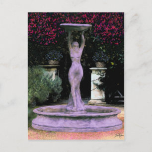 Garden Goddess ~ Postcard Flower Statue Paint