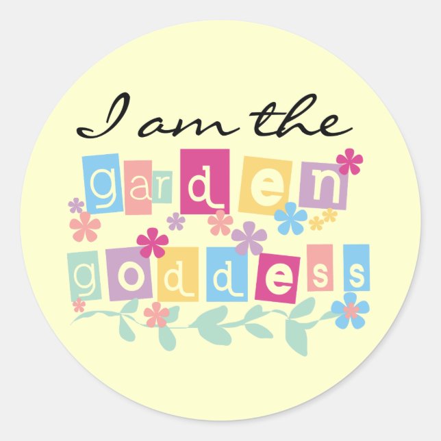 Garden Goddess Tshirts and Gifts Classic Round Sticker (Front)