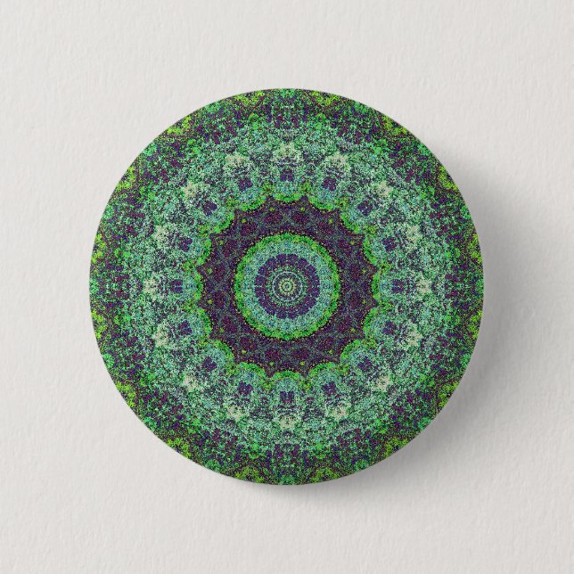 Garden Green Abstract Mandala 6 Cm Round Badge (Front)