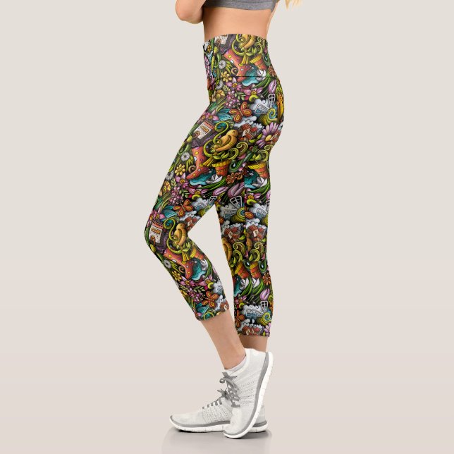 Garden Green Capri Leggings (Left)