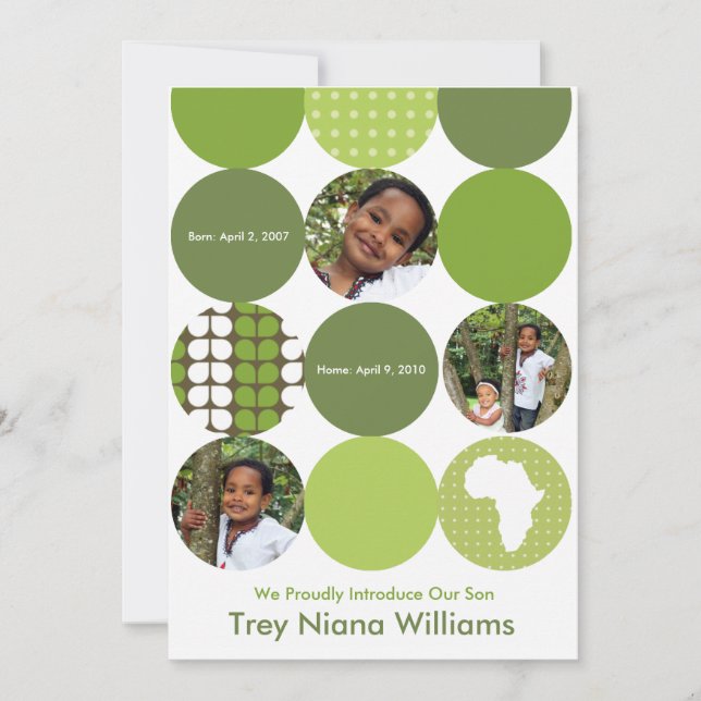 Garden Green Circles Announcement (Front)