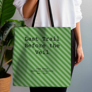 Garden Green Striped Bridesmaid Bachelorette Tote Bag