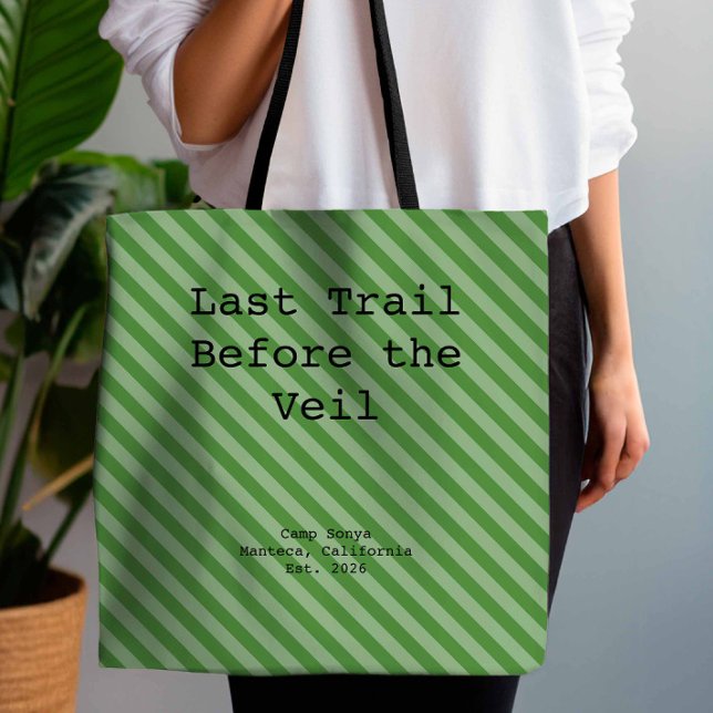 Garden Green Striped Bridesmaid Bachelorette Tote Bag (Creator Uploaded)