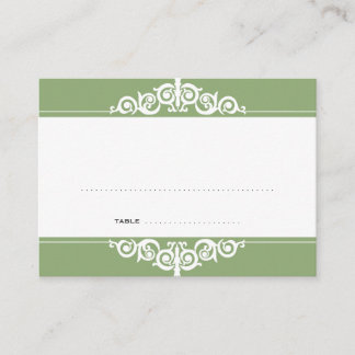 Garden green Victorian wedding guest escort card