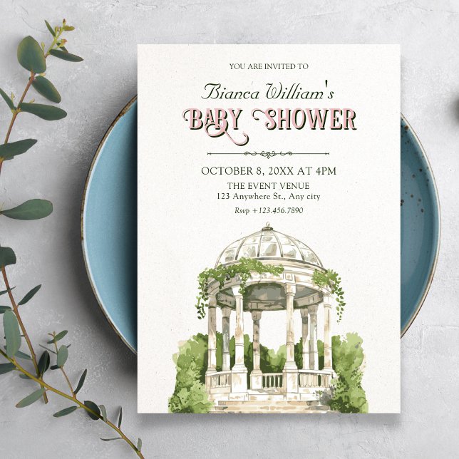 Garden greenery baby shower invitation (Creator Uploaded)