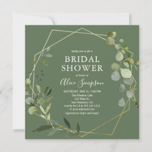 Garden Greenery Eucalyptus Bridal Shower Invitation